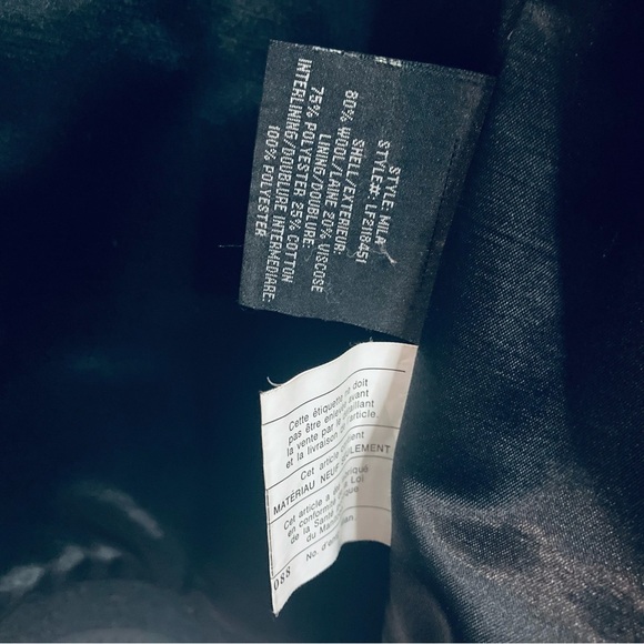 LONDON FOG Sz 14P Wool Blend Quilted Lining Colour Block Button Closure Pea Coat - Picture 13 of 15